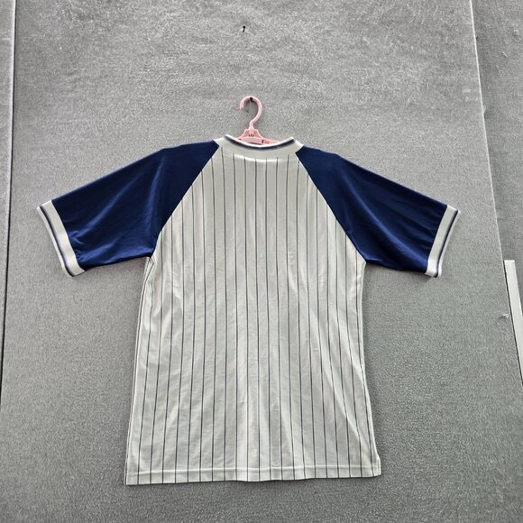 VINTAGE PUMA Men Shirt XL White Striped Logo Jersey Raglan Short Sleeve - Picture 6 of 8